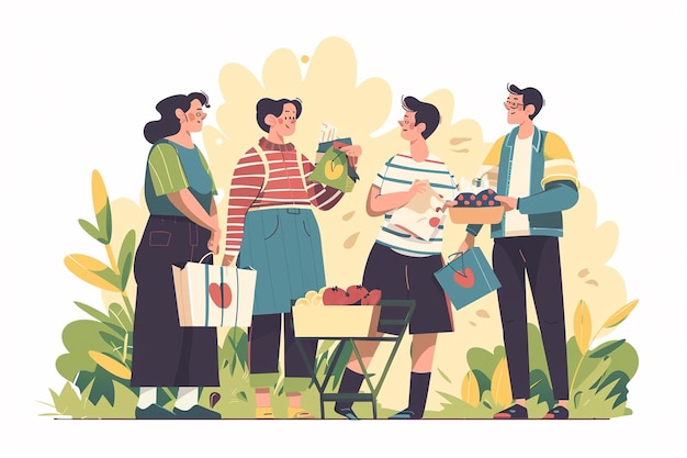 Ilustración de un vector de atención comunitaria