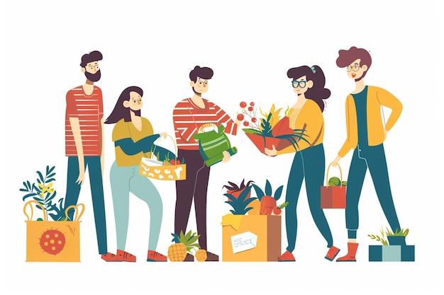 Ilustración de un vector de atención comunitaria
