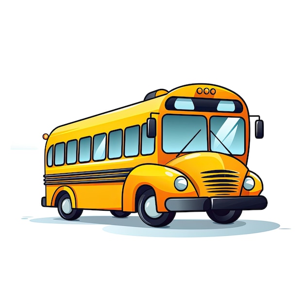 Ilustración de vector de autobús escolar aislado en un fondo blanco