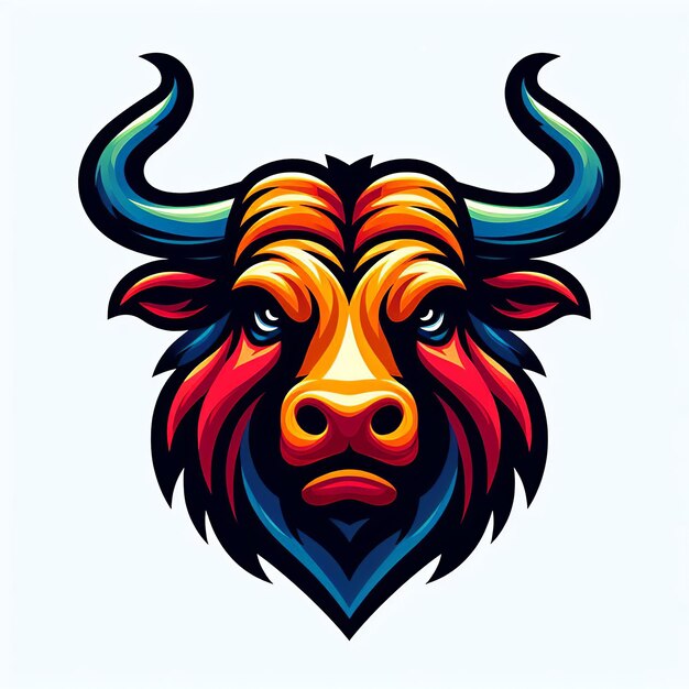 Ilustración de vector de cabeza de toro Diseño de tatuaje para camiseta