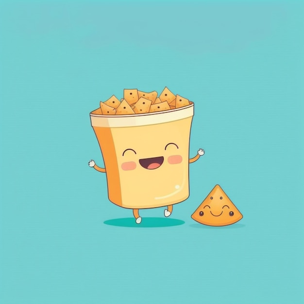 Foto ilustración de vector de chips kawaii lindo