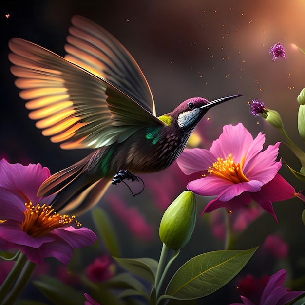 Ilustración de vector de colibrí