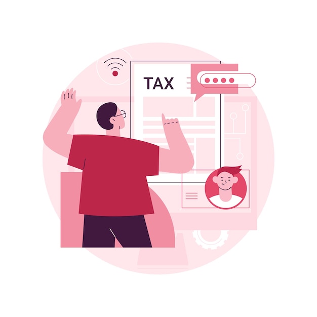 Ilustración de vector de concepto abstracto de servicio en línea de presentación de impuestos