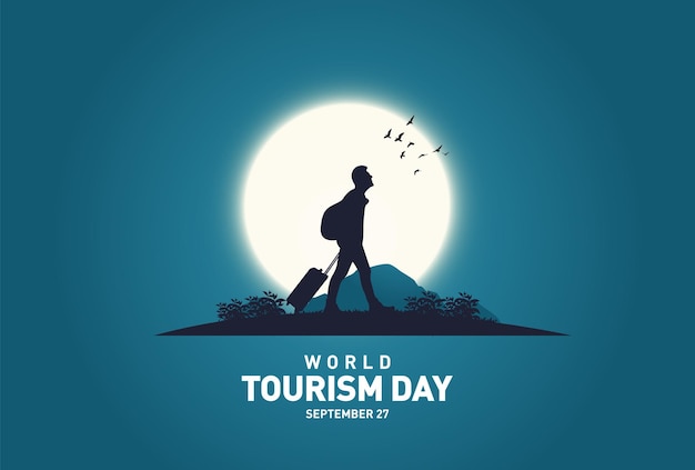 Ilustración de vector del concepto del Día Mundial del Turismo Ilustración del concepto de viaje