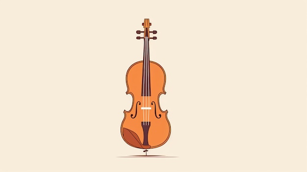 Ilustración de vector de dibujo de una línea de violonchelo