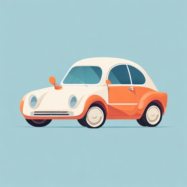 Ilustración de vector de estilo de animación de un coche plano estilizado