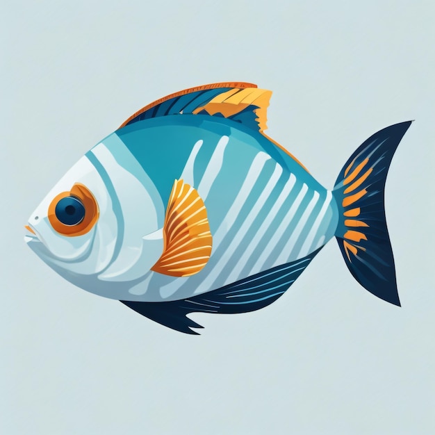 Ilustración de vector de estilo de animación de un pez plano estilizado