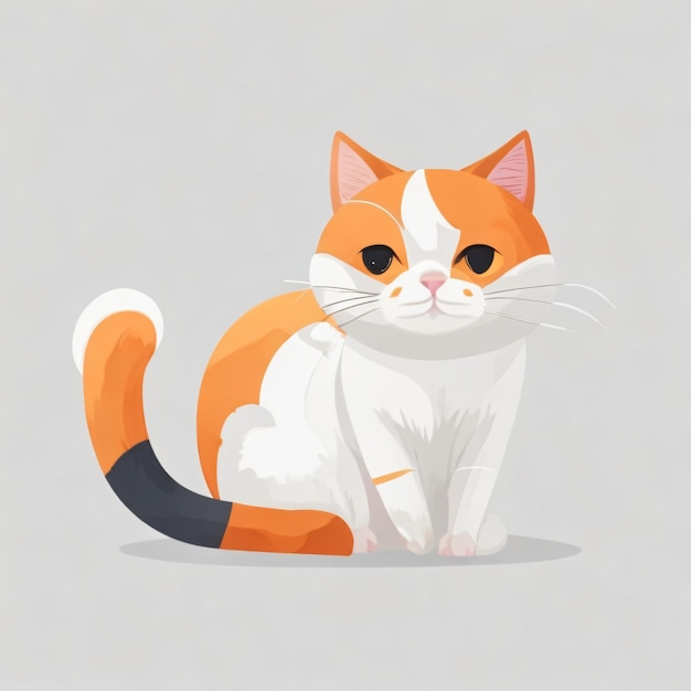 Ilustración de vector de estilo de animación de un plano de gato estilizado