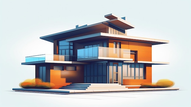 Ilustración de vector de icono aislado de casa exterior hecha por IA generativa