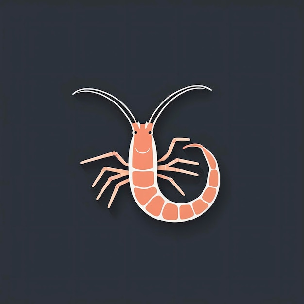 ilustración de vector de icono de logotipos de camarones