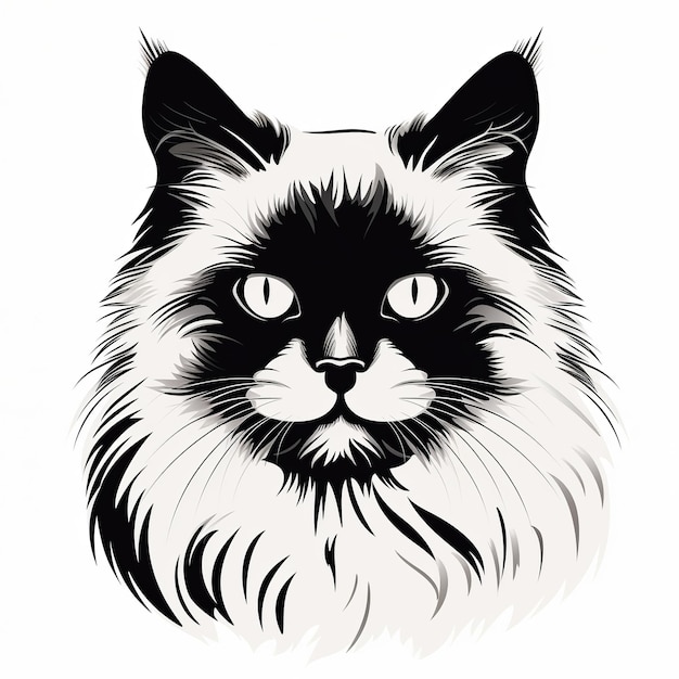 ilustración de vector ilustración de un gato de dibujos animados con una bruja, generativa ai