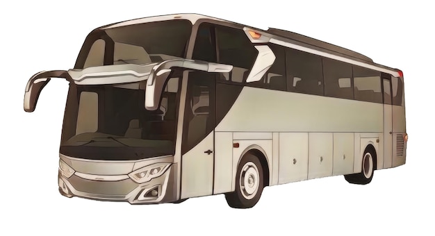 Foto ilustración vector librea autobús en maqueta de indonesia ia generativa