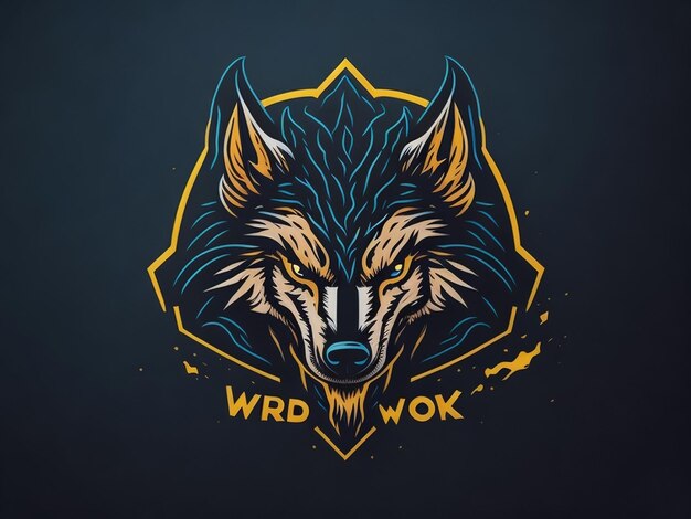 Ilustración de Vector de logotipo de cara de lobo