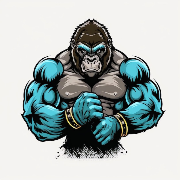 Foto ilustración de vector de logotipo de gorila