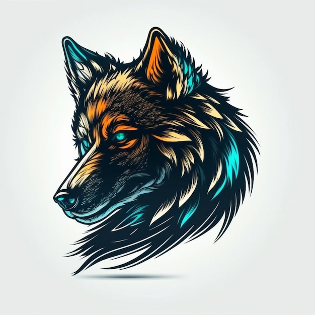 Ilustración de vector de logotipo de lobo fresco