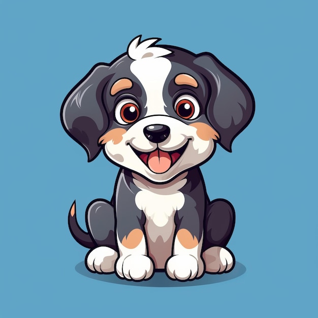 Ilustración de vector de perro de ganado bernés alegre para logotipo de cachorro