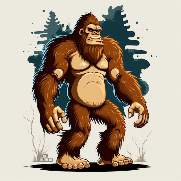 Ilustración de Vector de personaje de cuerpo completo de Bigfoot