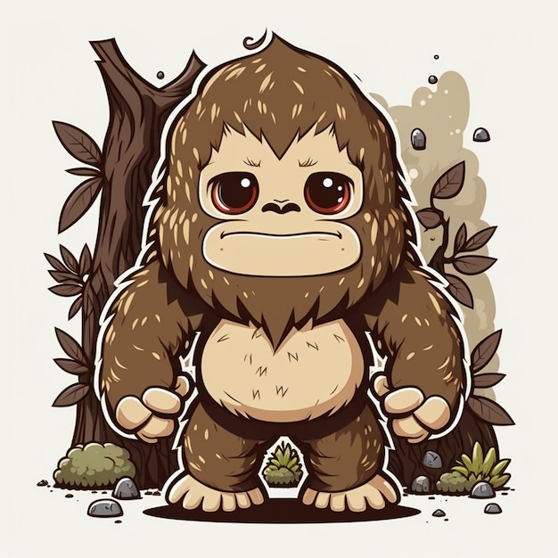 Ilustración de vector de personaje de dibujos animados de Bigfoot bebé