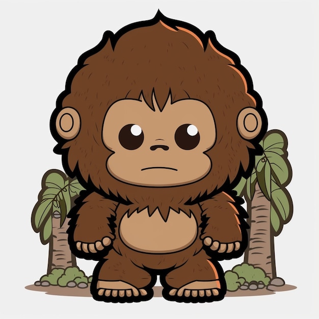Ilustración de vector de personaje de dibujos animados de Bigfoot bebé