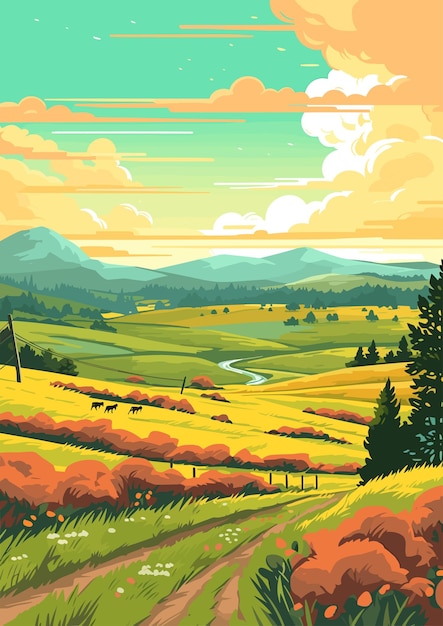 ilustración de vector plano colorido de dibujos animados de primavera