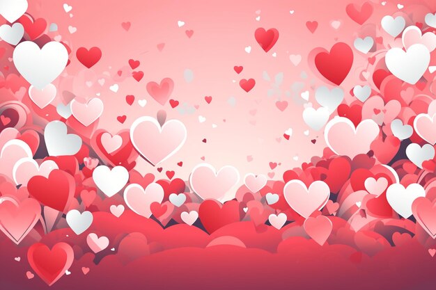 Ilustración de vector plano de fondo de banner de día de San Valentín en blanco ar c