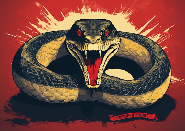 Ilustración del vector de la serpiente peligrosa