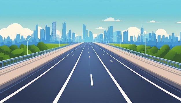 Foto ilustración del vector de velocidad de la carretera de un carril vacío