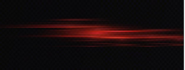 Ilustración del vector de velocidad de la carretera Rayos láser rojos aislados en fondo negro