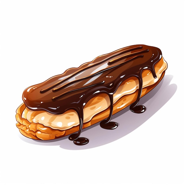 Ilustración vectorial 2d de Eclairs en fondo blanco