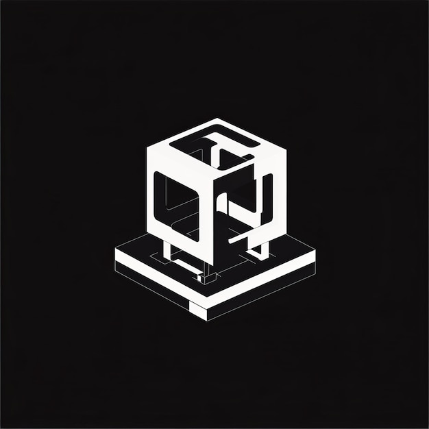 Ilustración vectorial 3D de la letra isométrica H aislada sobre un fondo negro