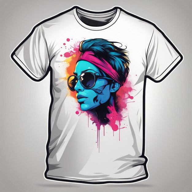 Ilustración vectorial de una acuarela camisetas gafas y color ilustración vectoral de una wate