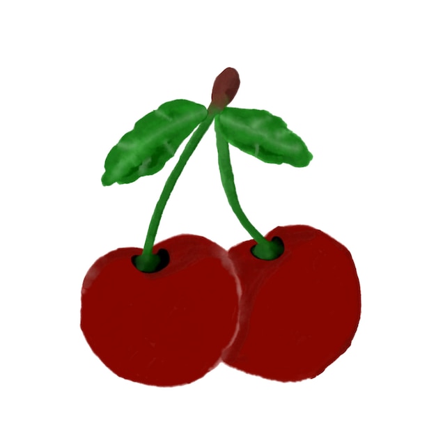 Ilustración vectorial aislada de acuarela de cerezas rojas