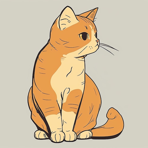 Ilustración vectorial al estilo manga de gato