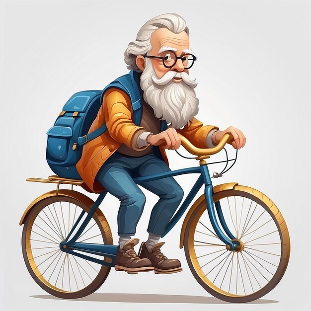 Foto ilustración vectorial de albert einstein montando en bicicleta