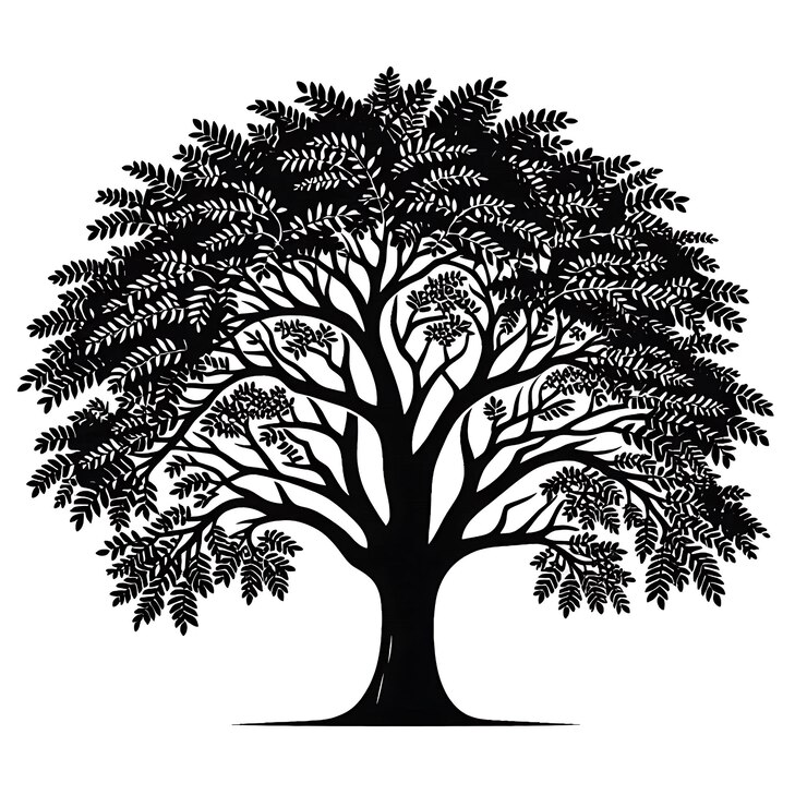 Foto ilustración vectorial de árbol de color con fondo blanco