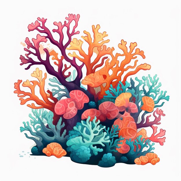 Ilustración vectorial del arrecife de coral