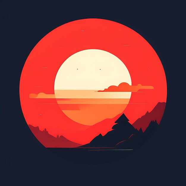 Ilustración vectorial del atardecer y el mar eps 1 0