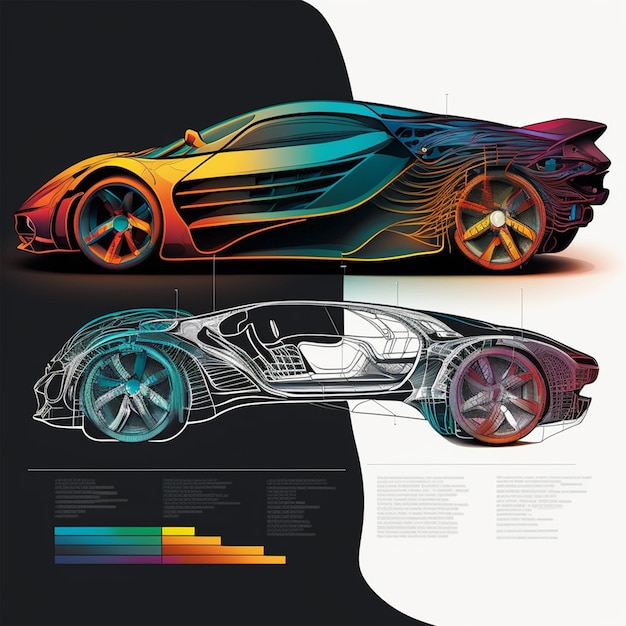 Foto ilustración vectorial de automóviles acelerando en estilo ilustración vectorial de automóviles cautivadora