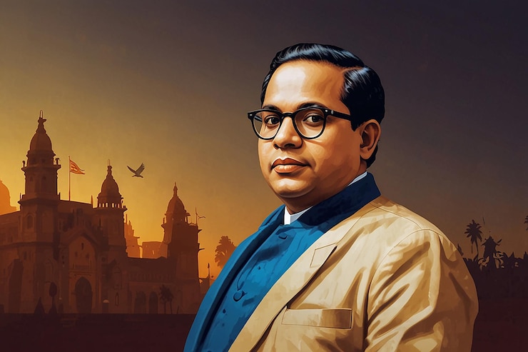 Foto ilustración vectorial babasaheb bhimrao ambedkar jayanti plantilla de banner de publicación editable