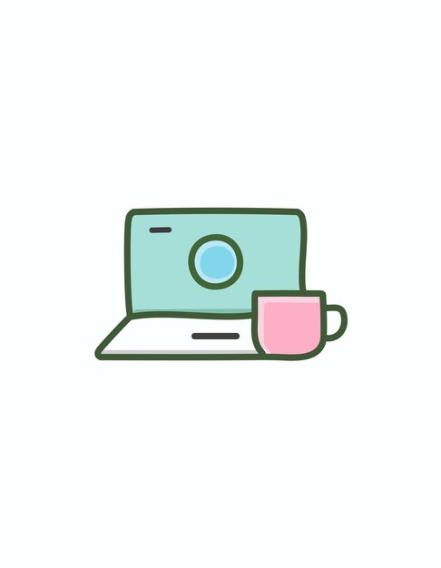 Ilustración vectorial de caracteres de computadora muy linda