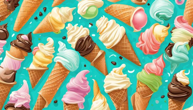 Foto ilustración vectorial celebrando las alegrías del verano y el helado