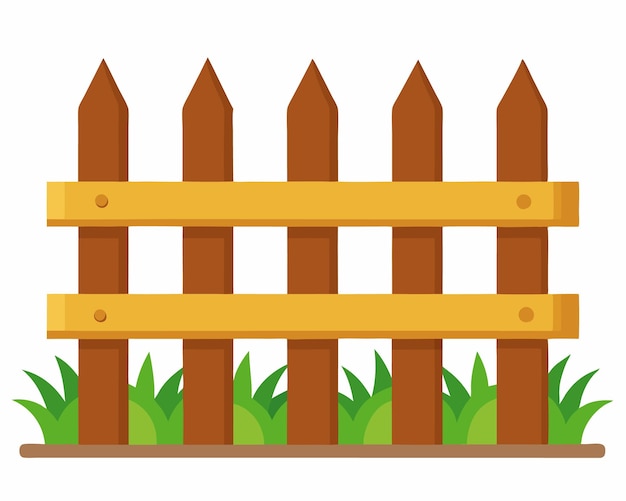 Ilustración vectorial de cercas de madera Cercas clásicas aisladas sobre un fondo blanco Perfecto para al aire libre