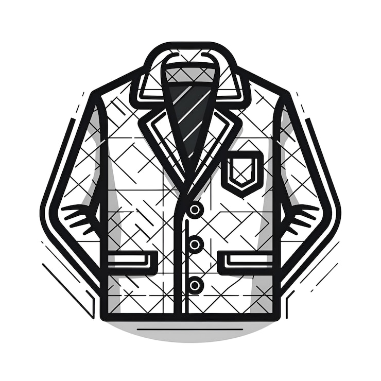 Foto ilustración vectorial de una chaqueta sobre un fondo blanco estilo dibujos animados
