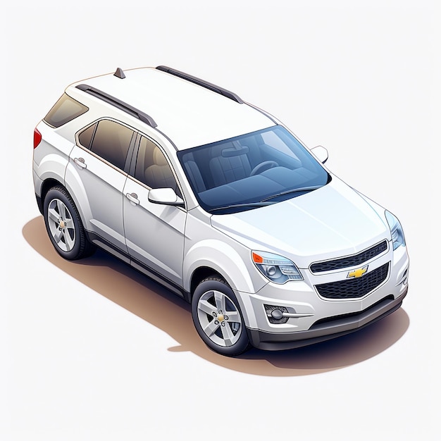 Ilustración vectorial de Chevrolet Equinox blanco isométrico