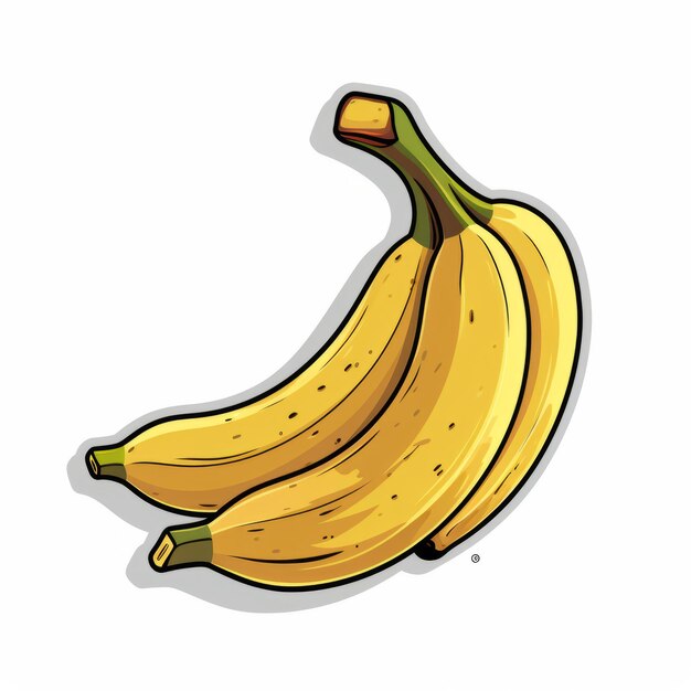Ilustración vectorial colorida de arte de clip de plátano en el estilo de Jeff Kinney