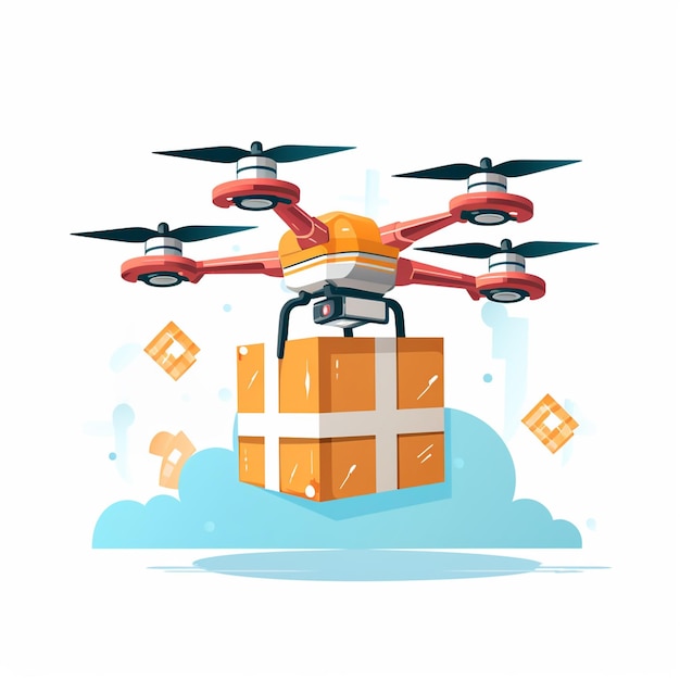 Ilustración vectorial del concepto de entrega de drones