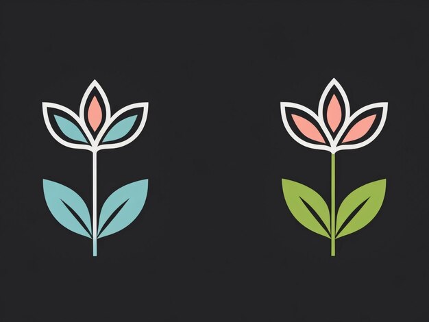 Ilustración vectorial de un conjunto de flores y hojas blancas