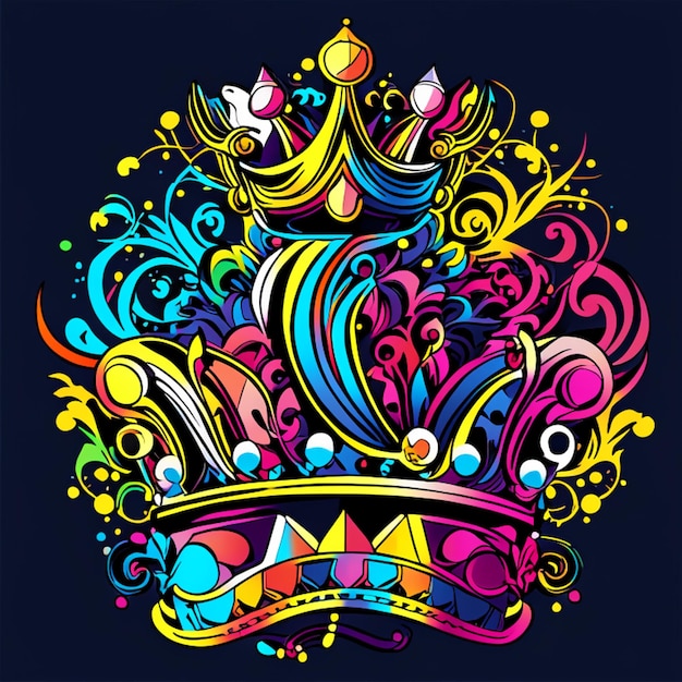 Foto ilustración vectorial de la corona o ilustración vectorial del dibujo de crowns