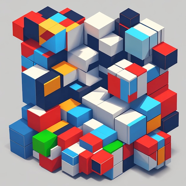 Ilustración vectorial de cubos 3D