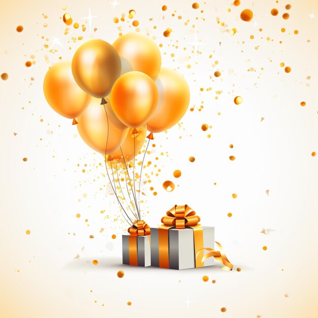 Ilustración vectorial de cumpleaños feliz Confetti